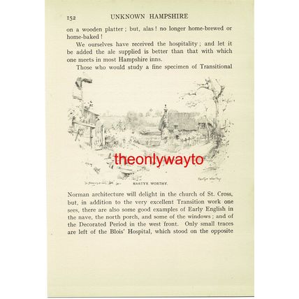 Martyr Worthy, Hampshire, Book Illustration (Print), 1926