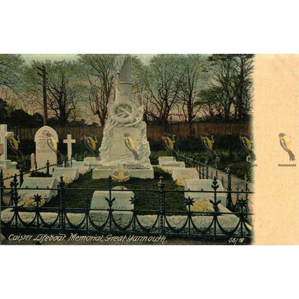 Caister Lifeboat Memorial, Great Yarmouth, Early British Mirror Saxony Postcard