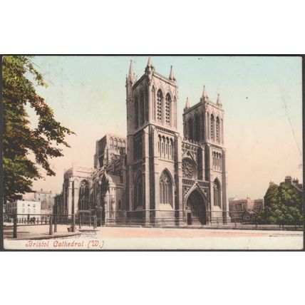 Bristol Cathedral, West, 1904 - Blum & Degen Postcard