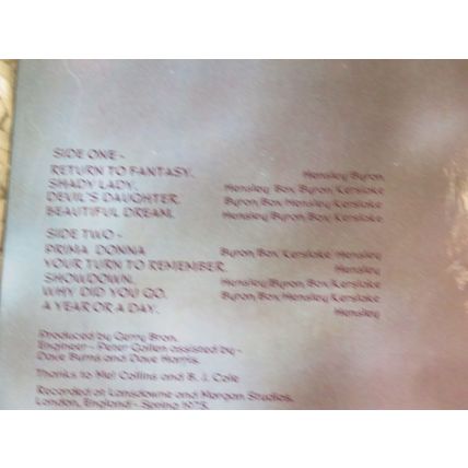 URIAH HEEP, RETURN TO FANTASY GATEFOLD VINYL LP. WITH TOUR SLIP AND TICKET .