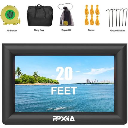 Inflatable Movie Screen Outdoor Projector Screen for outside 20Ft, Blow up Scree