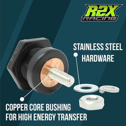Thru Panel Battery Cable Bulkhead Connectors with Copper Core 3/8" Terminal Post