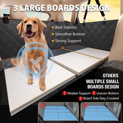 Back Seat Extender for Dogs-Large Space, Dog Car Seat Cover Hard Bottom Holds 42