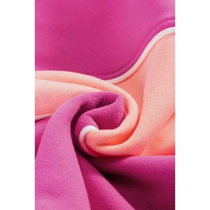 Sachet Pink Colorblock Patchwork Drop Shoulder Ribbed Trim Sweatshirt