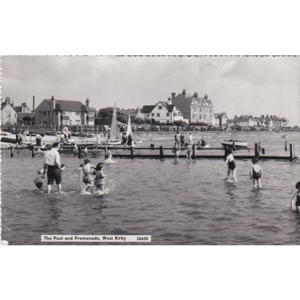 ED 319 WEST KIRBY - THE POOL AND PROMENADE . RP POSTCARD