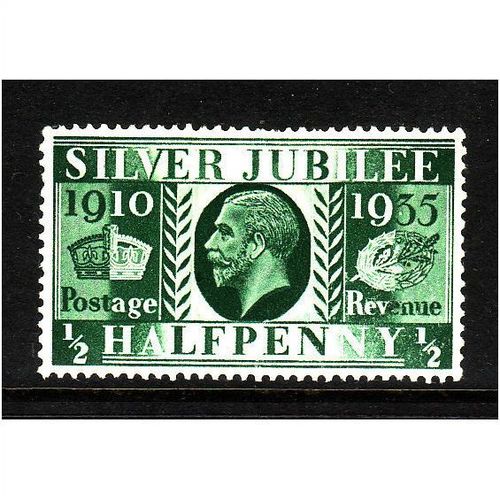 GREAT BRITAIN 1935 GEORGE V SILVER JUBILEE SG 453 #2 1/2d GREEN U/M MINT