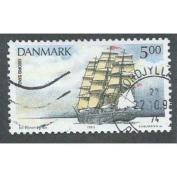 DEN 1993 5.00KR 'TRAINING SHIPS' FINE USED (EBID43-035)