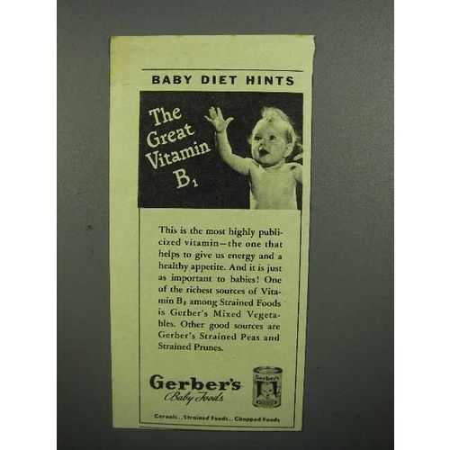 1943 Gerber's Baby Food Ad - The Great Vitamin B1