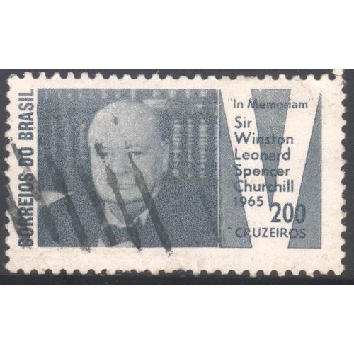 Brazil 1965 - SG1122 - 200cr slate - Sir Winston Churchill - used