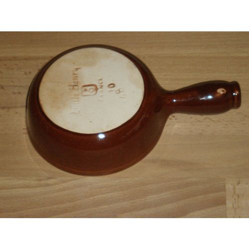 French Emile Henry Brown Glazed Entree Dish