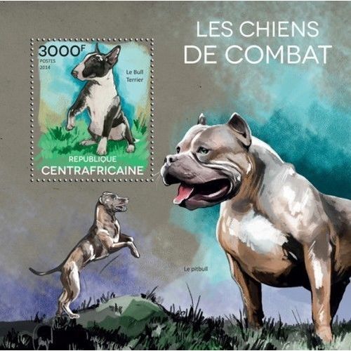 CENTRAL AFRICA 2014 SHEET MNH FIGHT DOGS LES CHIENS DE COMBAT KAMPFHUNDE 5A
