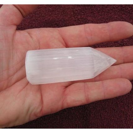 B Selenite Point Crystal Gemstone 6 Sided 3 Inch Energy Work Spiritual