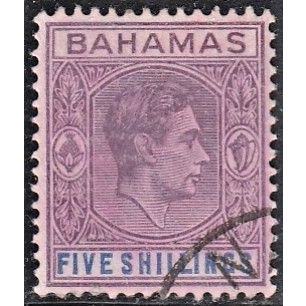 BAHAMAS, 1938-52 5/- George VI, SG156c (Scott #112), fine used