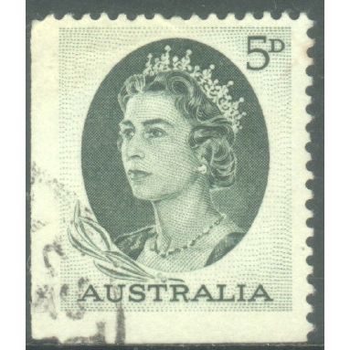 Australia 1963 - SG354 - 5d green - Queen Elizabeth 11 - used 4