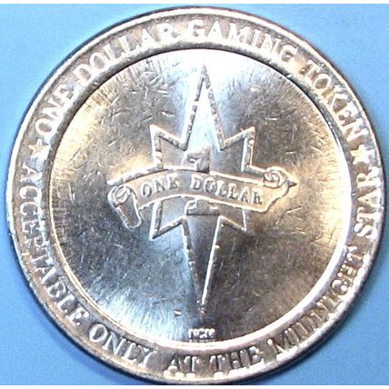 Midnight Star. $1 Casino Token. Deadwood, SD. F45.