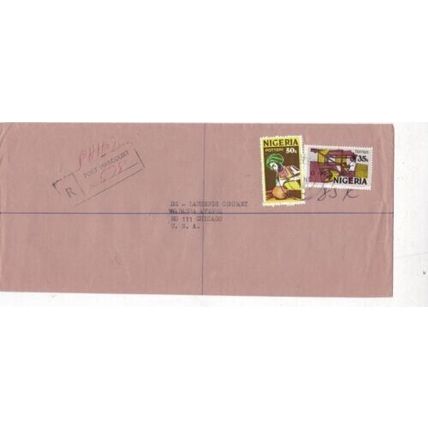 Nigeria 1979 Port Harcourt to Chicago USA Registered cover typed VGC