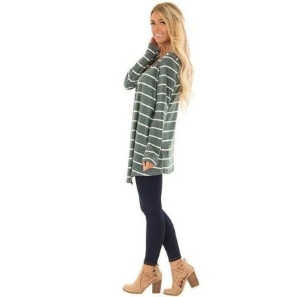 Women's Casual Long Sleeve Striped Knit Cardigan