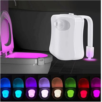 Motion Sensor Activated LED 16 Colors Changing Toilet Night Light