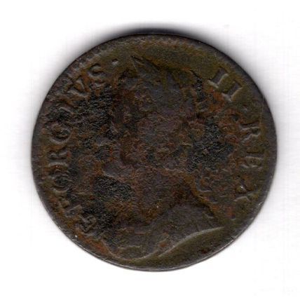 Great Britain. George II. Farthing 1754. dy17927