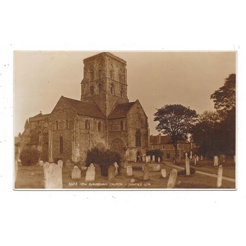 JUDGE'S PUBLISHED REAL PHOTOGRAPHIC POSTCARD OF NEW SHOREHAM CHURCH SUSSEX (776)