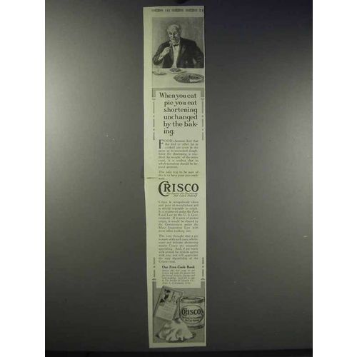 1913 Crisco Shortening Ad - When You Eat Pie