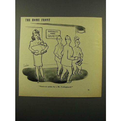 1943 Cartoon by Lawrence Lariar - Ninety-Six Points
