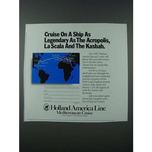1986 Holland America Line Ad - Cruise on a Ship as Legendary as the Acropolis