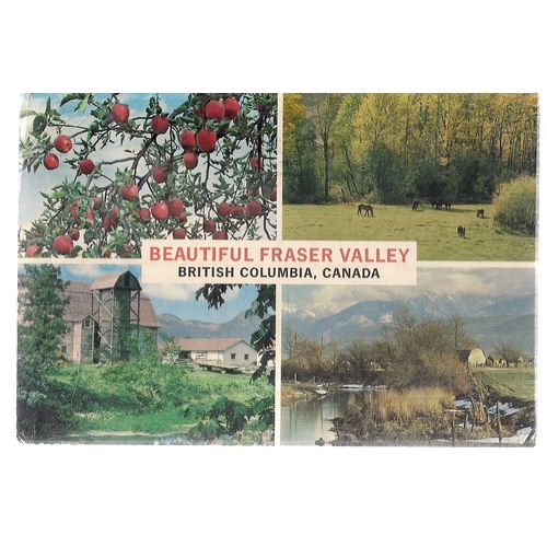 FRASER VALLEY, BRITISH COLUMBIA, CANADA used postcard 1979 postmark multiview =