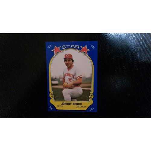 1981 Fleer Star Sticker Card # 037 Johnny Bench Very Good (3) Cincinnati Reds
