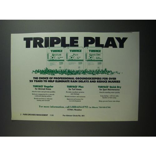 1991 Turface Conditioners Ad - Triple Play