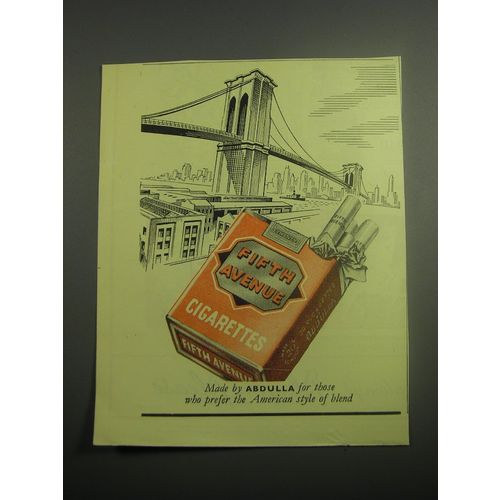 1948 Abdulla Fifth Avenue Cigarettes Ad - American Style of Blend