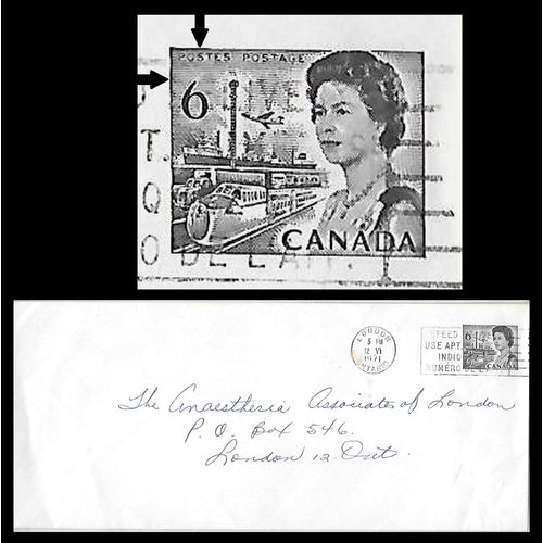 Canada #EN87b Elizabeth II Centennial Postal Envelope "Missing top of 6" 1971