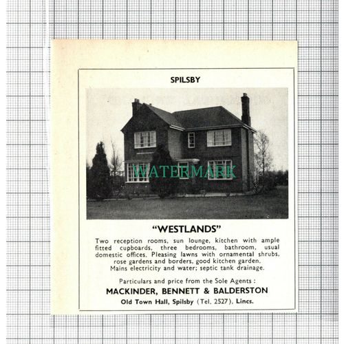 C5081) Westlands Spilsby Lincolnshire House Sale Advert - 1968 Clip