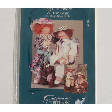 Doll Pattern Inga, Theodor and Bear 24 inch Dolls 11 Teddy Bear Sewing