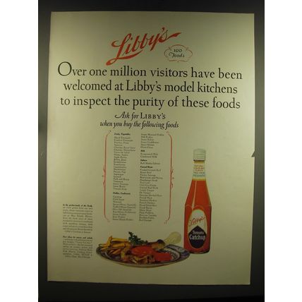 1926 Libby's Tomato Catchup Ad - Libby's over one million visitors have been