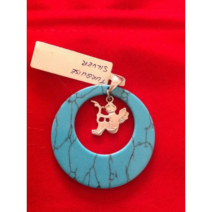 Angel in Round Agate Pendant Ret £22 each Brand New
