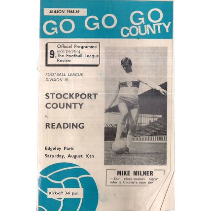 STOCKPORT COUNTY v READING football programme August 10th, 1968