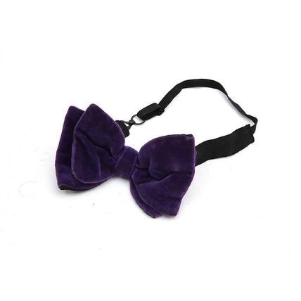 Bow Tie Vintage Velvet Mens Big Bowtie 1970s DANDY CRUISER PURPLE