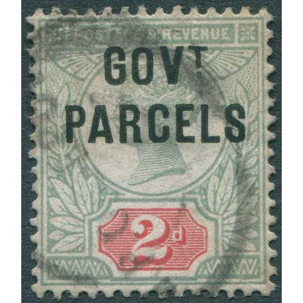 Great Britain 1891 2d grey-green & carmine Government Parcels SG O70 used