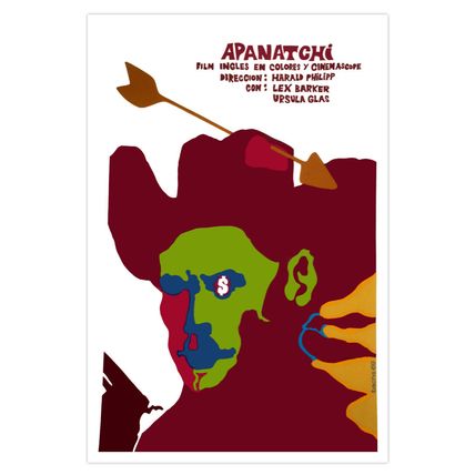 Movie Poster 4 film"APANATCHI"British Western art.Cowboy.Harald Philipp.Apaches