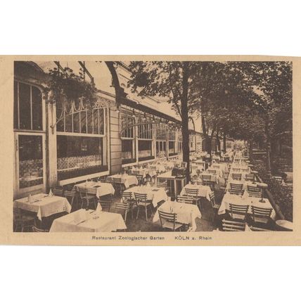 Zooligischer Garten Koln German Restaurant Old Postcard
