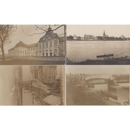 Cologne Harbour Boats 4x Antique German Postcard s