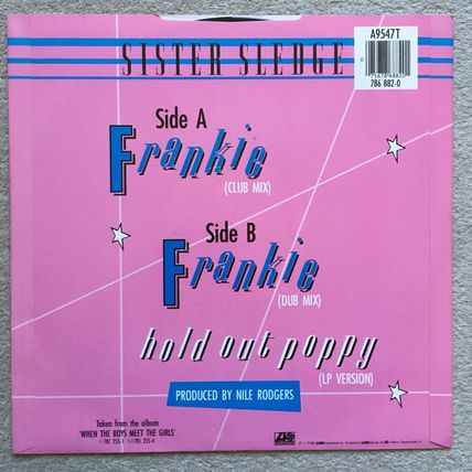 SISTER SLEDGE - FRANKIE (UK 1986 12" VINYL SINGLE)