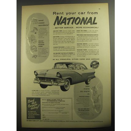 1956 National Car Rental Ad - Rent your car from National