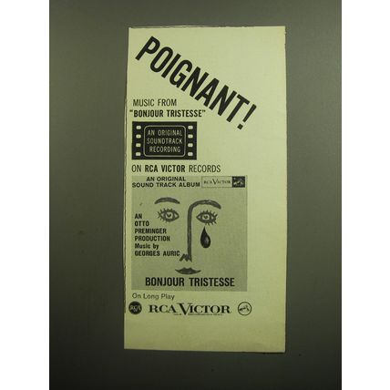 1958 RCA Victor Record Advertisement - Bonjour Tristesse - Poingnant