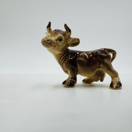 Retired Hagen Renaker Comical Jersey Cow Ceramic Painted Figurine