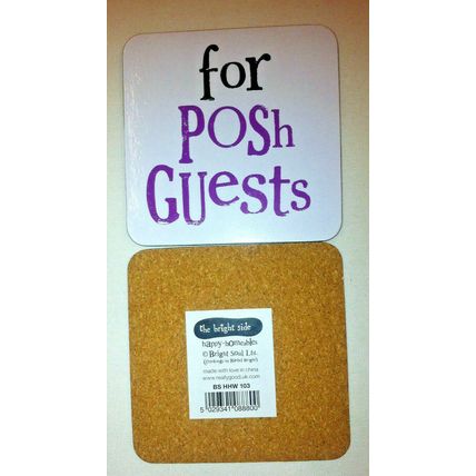 The Bright Side Wedding Flavour White Coaster For Posh Guests... Message