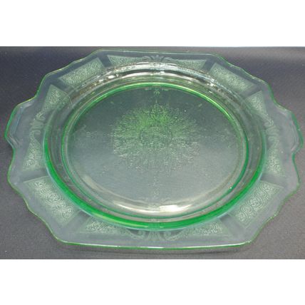 Rare Vintage Large Hocking Uranium Vaseline Green Princess 11.5" Dinner Plate