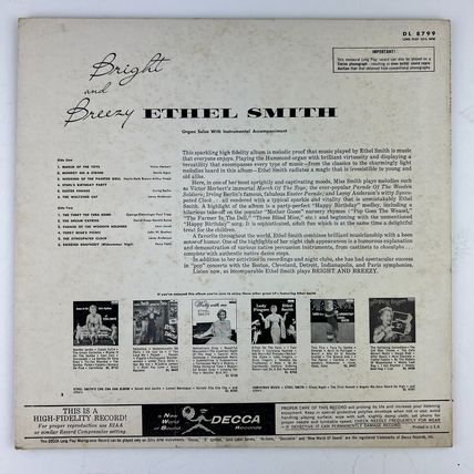 Ethel Smith – Bright And Breezy Vinyl LP Record Album DL-8799