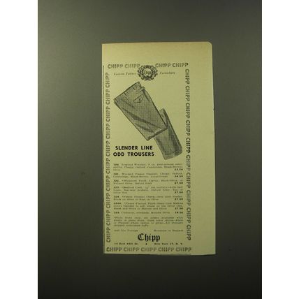 1960 Chipp Fashion Advertisement - Slender Line Odd Trousers